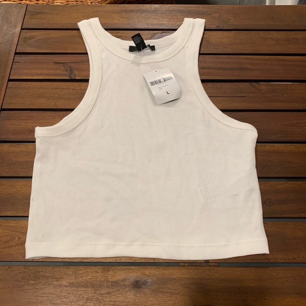 NWT Off White Cream Ribbed Racerback Ribbed Tank - Picture 2 of 8